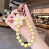 Mobile Phone Lanyard Wrist Rope Handmade Bead Colorful Macaron Round Bead Decoration Phone Case Anti Loss Lanyards Phone Charms