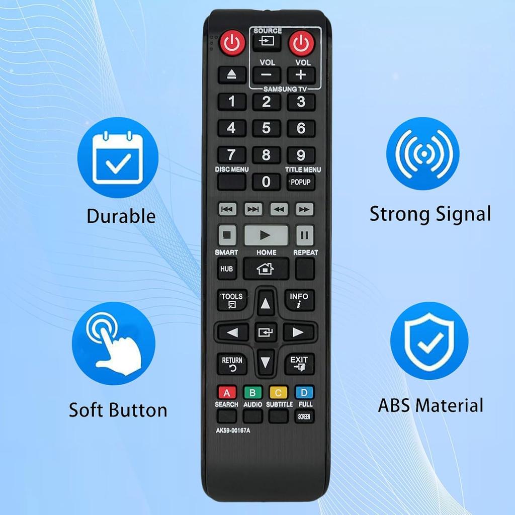 AK59-00167A For Samsung Blu-Ray DVD Player Remote Control Battery Powered Infrared Wireless Controller