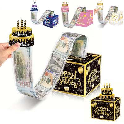 Christmas Birthday Money Gift Box for Cash Pull Money Pulling Box Cash Xmas Gift Boxes Happy Birthday Box Money Gift Ideas Party