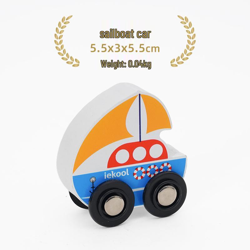 Leku Wooden Train Accessories: Cute Animal, Car, Ship, Spaceship - Compatible with Thomas the Train