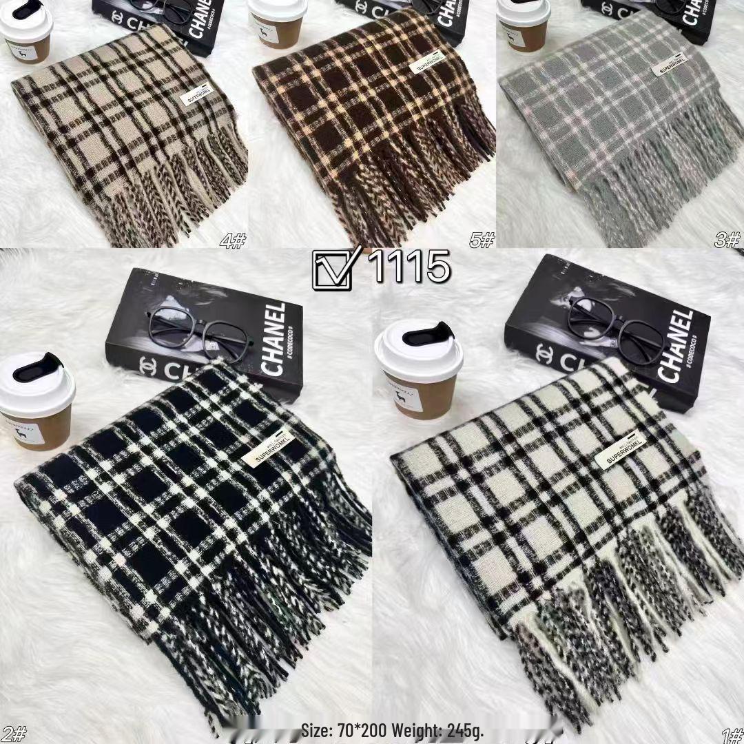 

Korean Style Imitation Cashmere Plaid Scarf: Women s Vintage Warm Tassel Shawl, Thick and High-End Plaid Coffee 5#