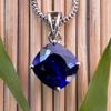 Natural Blue Tanzanite Pendant 925 Sterling Silver 15ct Square Cushion Gemstone Jewelry Gift