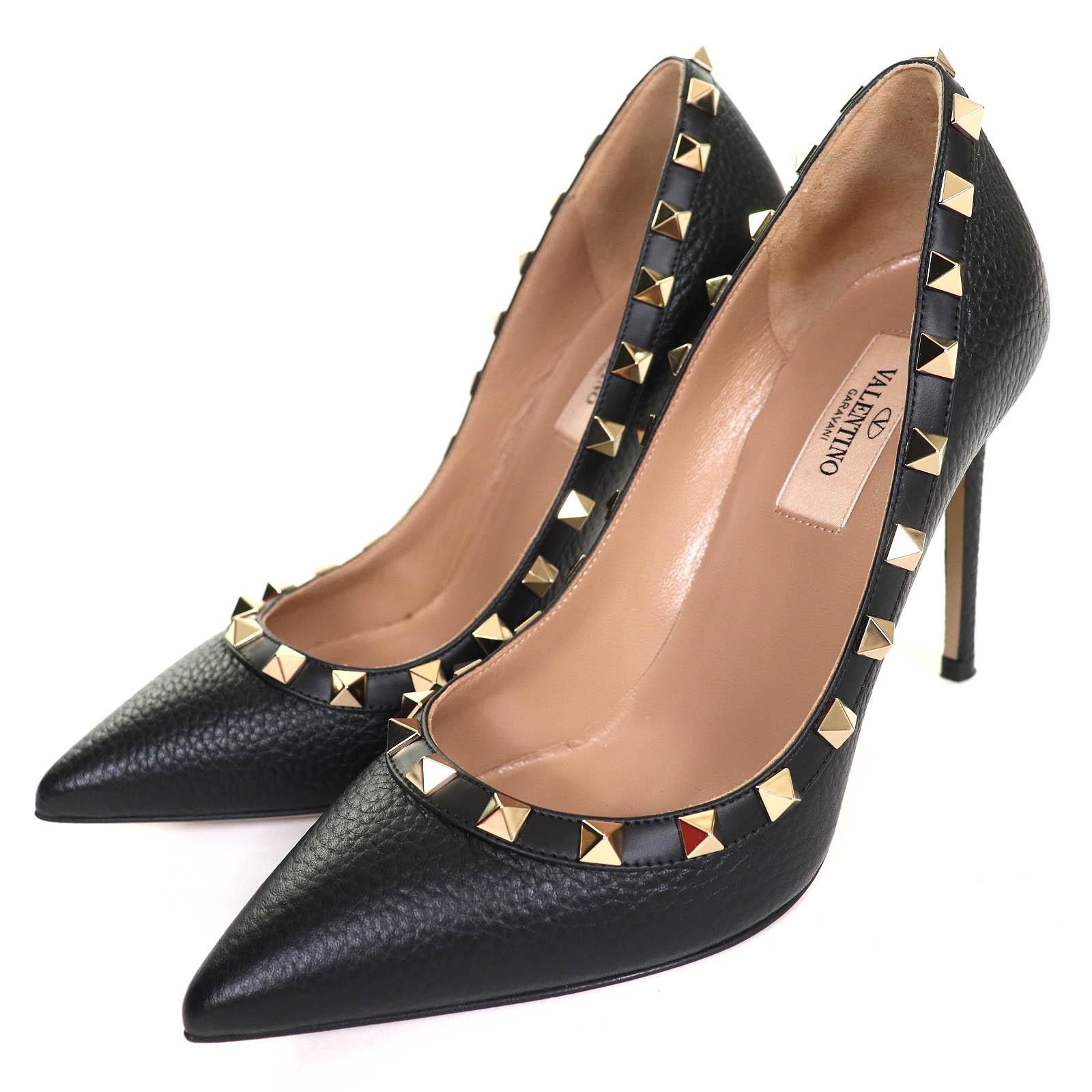 

Valentino Garavani pumps Rockstud pointed toe leather black leather Women 35.5 Used
