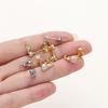 4/6PCS/lot 14K 18K Gold Color Brass with Zircon Drop Shaped Stud Earrings Fittings DIY Jewelry Making Findings