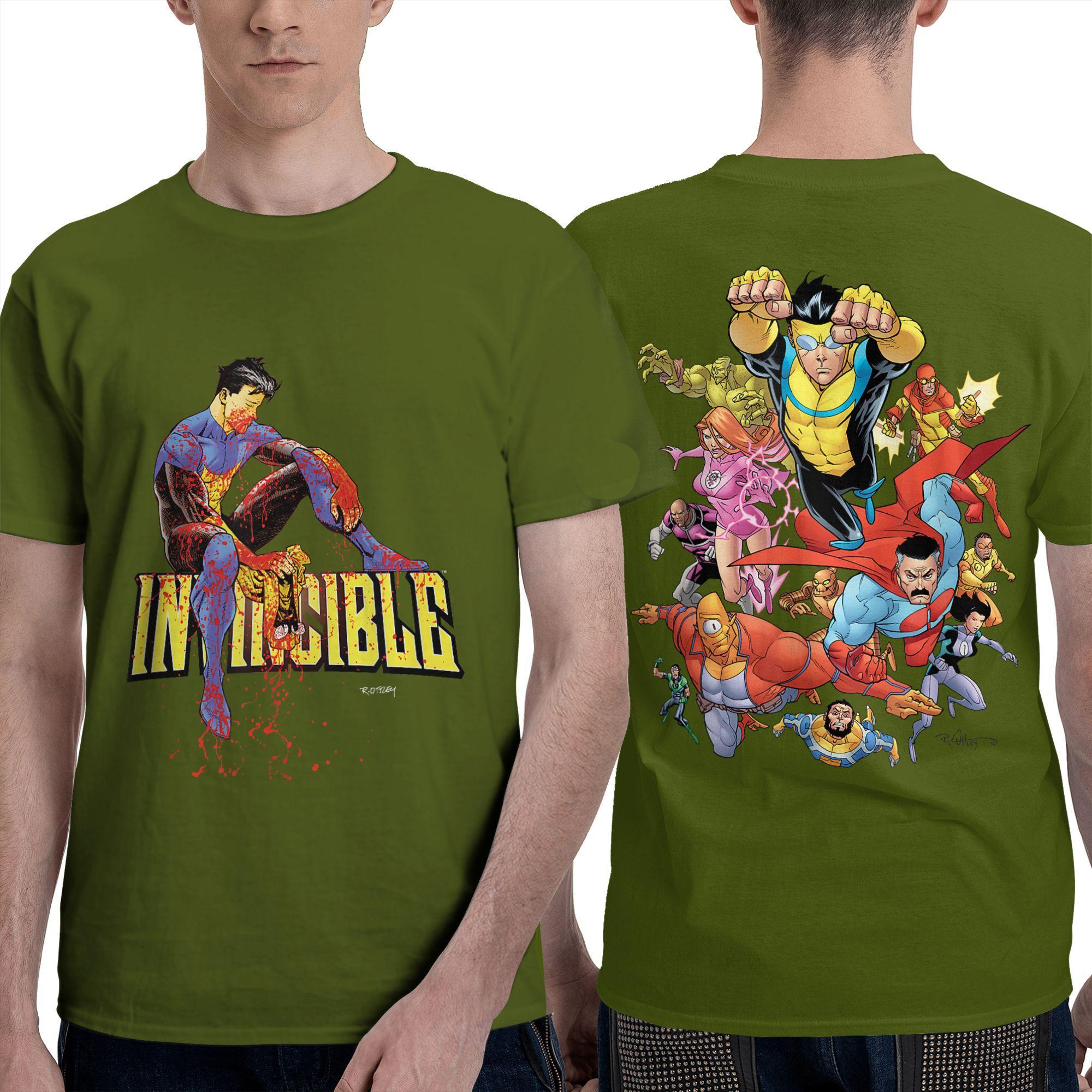 

Funny Invincible Cartoon T-Shirt Men Round Neck 100% Cotton T Shirts Short Sleeve Tee Shirt Classic Clothing 4XL