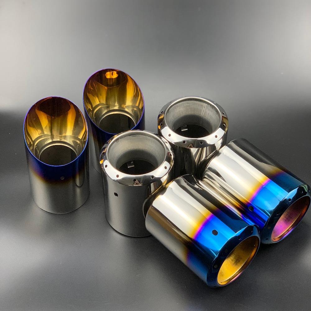 2xNEW STAINLESS STEEL EXHAUST TAIL REAR MUFFLER TIP PIPE COVER For Mazda 3 Axela Mazda 6 Atenza CX-5 CX5 CX-4 CX-30 CX-8 CX-9