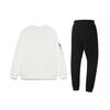 Li Ning Fashionable Comfortable Versatile Cotton Crew Neck Hoodie Sweatshirt Set Unisex Sweatshirts White Black YWDV35-1-AKL73-4