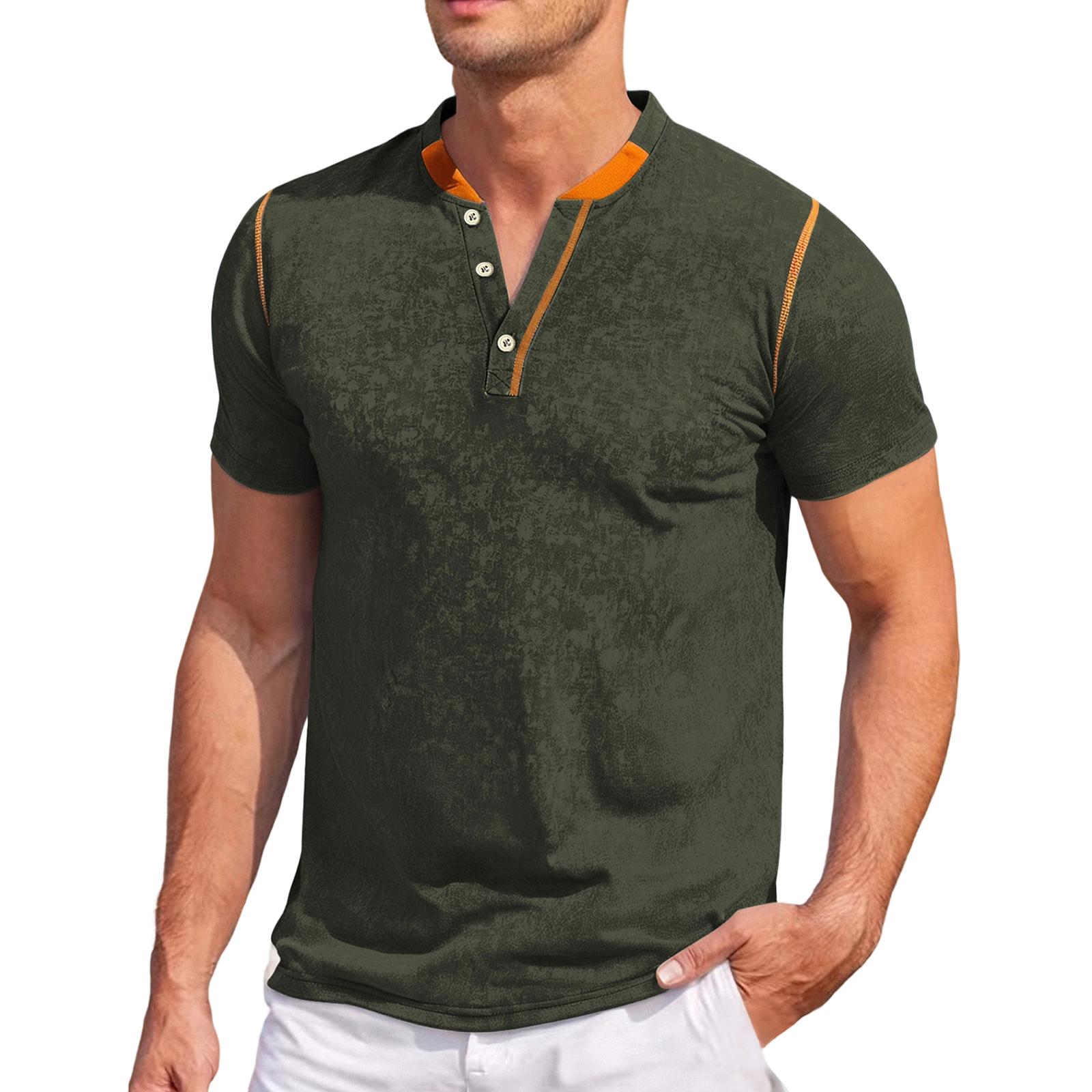 Мужская  Крепкая  Парня  Для  Улицы  Спорт  Отдых  С  V-образным  Вырезом  С  Короткими  Рукавами L