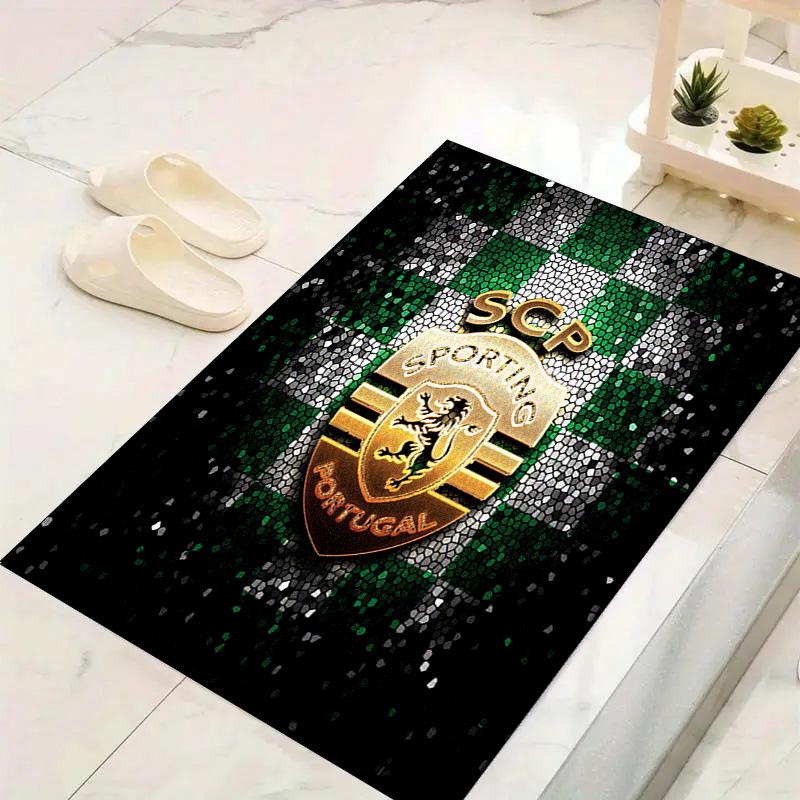 Tappeto Sporting FC per Soggiorno Camera da Letto Casa Decorazione Divano, Tappetino Antiscivolo per Giochi Bambini