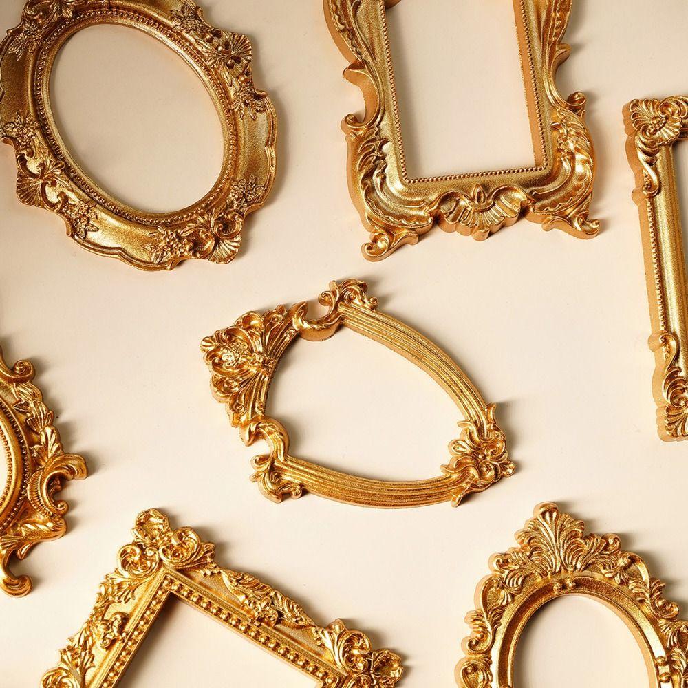 3D Mini Photo Frames Gold Wedding Photo Display Frames Photography Background Decoration