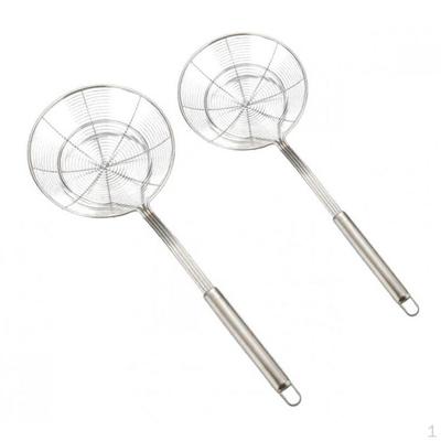 2x Frituurzeef Pollepel Lepel Chips/ Maker 14cm