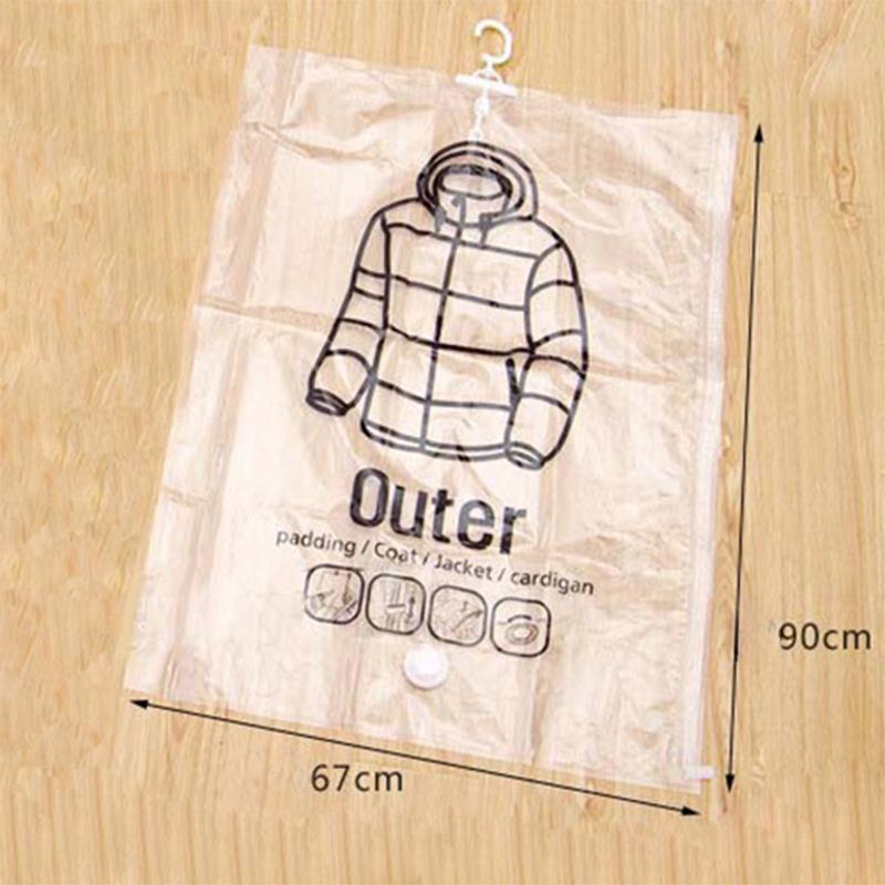 

Пыленепроницаемые подвесные вакуумные пакеты для одежды, прозрачная сумка для хранения, компрессионный чехол, герметичный органайзер для гардероба, сумка для одежды 67x90cm