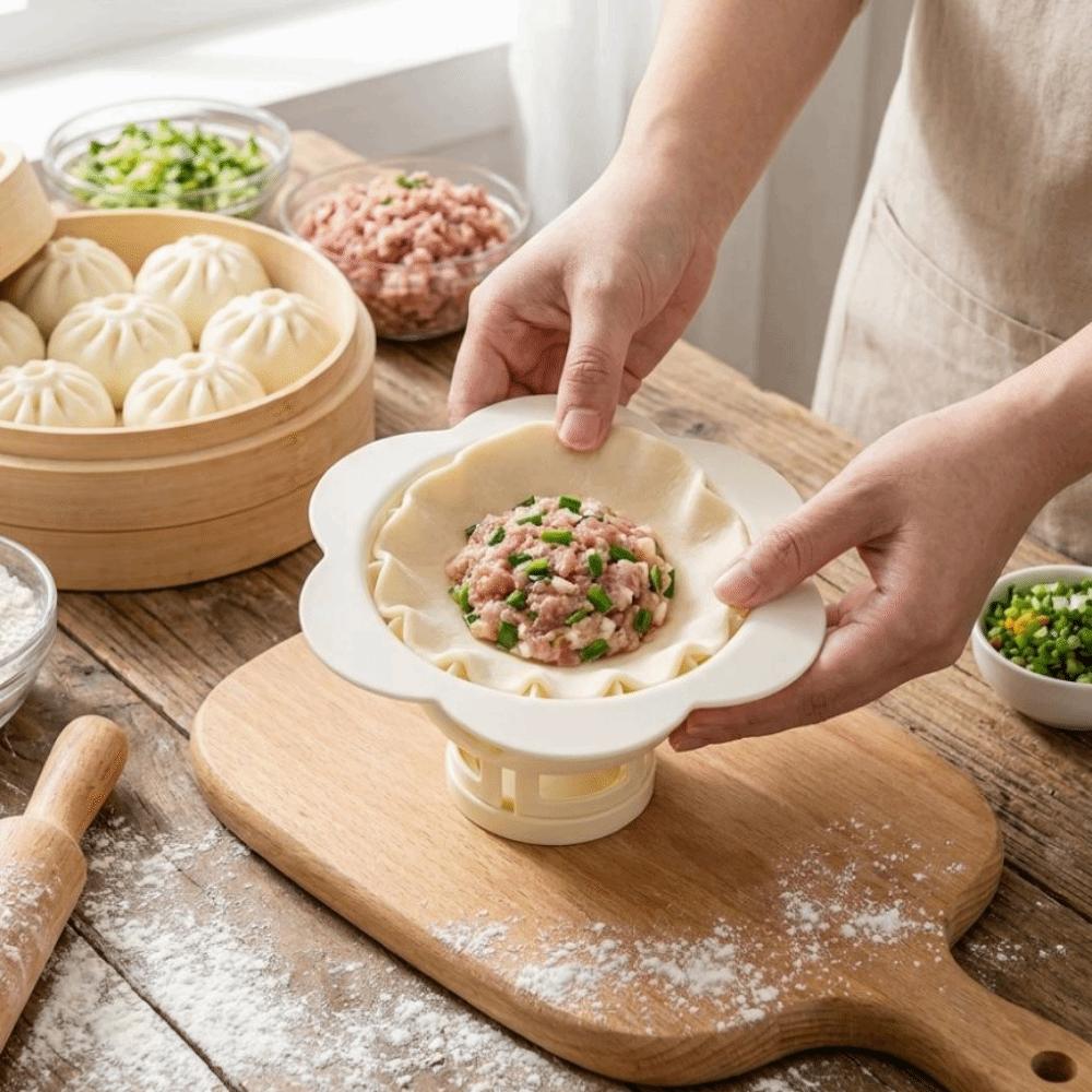 Non-stick Baozi Maker Mold Plastic DIY Pastry Press Flower Dumpling Mold  Breakfast Bun Making