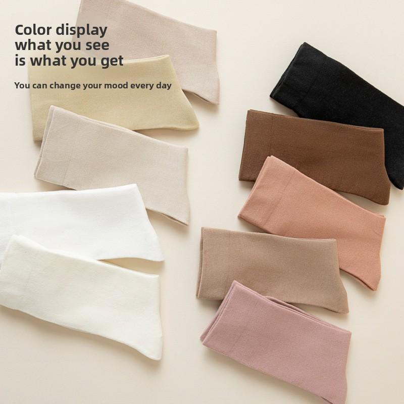 5 Pairs Socks Women's Summer Boneless Pile Socks Mid-tube Socks Summer Thin Month Socks