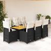 Vidaxl 9-Cz. Garden Bistro Furniture Set With Cushions, Black