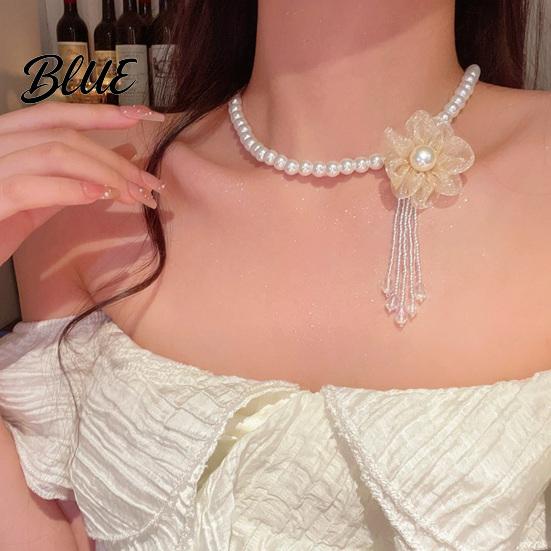Fashion Faux Pearl Necklace Choker Women Elegant White Versatile Sparkling