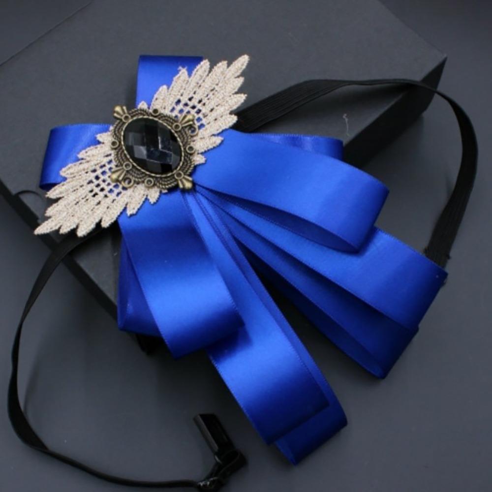 Fashion Faux Stone Men's Suit Lapel Flowers Alloy Polyester Bow Tie Necktie Neck Decoration Groom Formal Suit