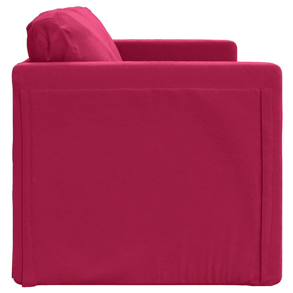 Vidaxl Sofa Podłogowa 2-W-1, Winna Czerwień, 122X204X55 Cm, Aksamit