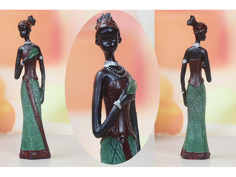3-częściowy zestaw żywicznych lalek afrykańskich: Kreatywne Ozdoby do Dekoracji Domu