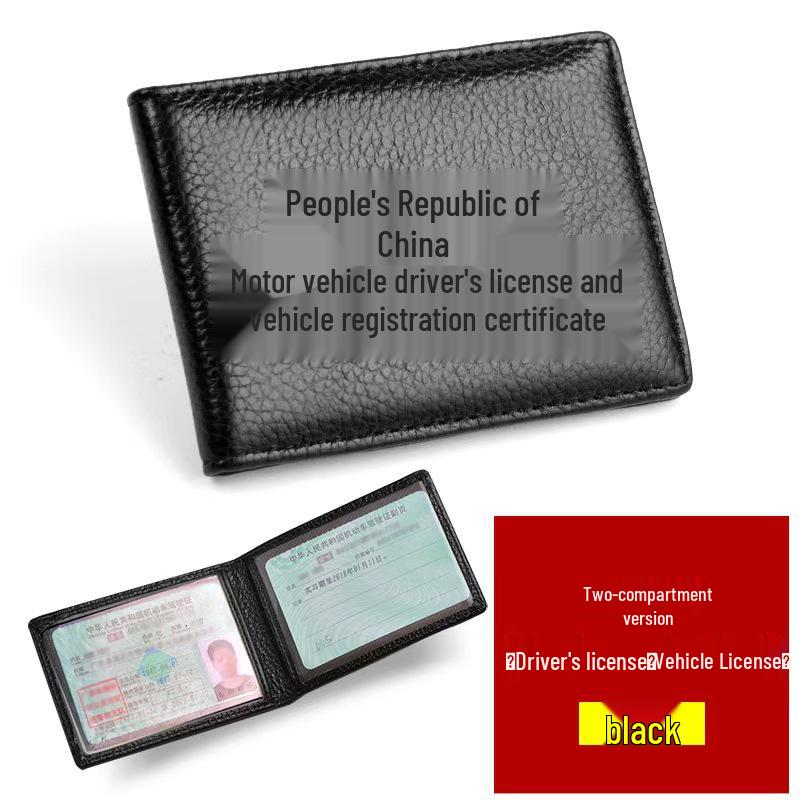 Portofel autentic din piele: Portofel pentru Permis de Conducere, Card Bancar și Card de Autobuz