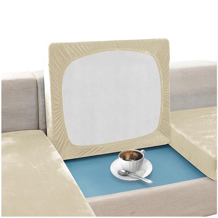 Sofa Seat Cover, Velvet, Cream 50-65Cm