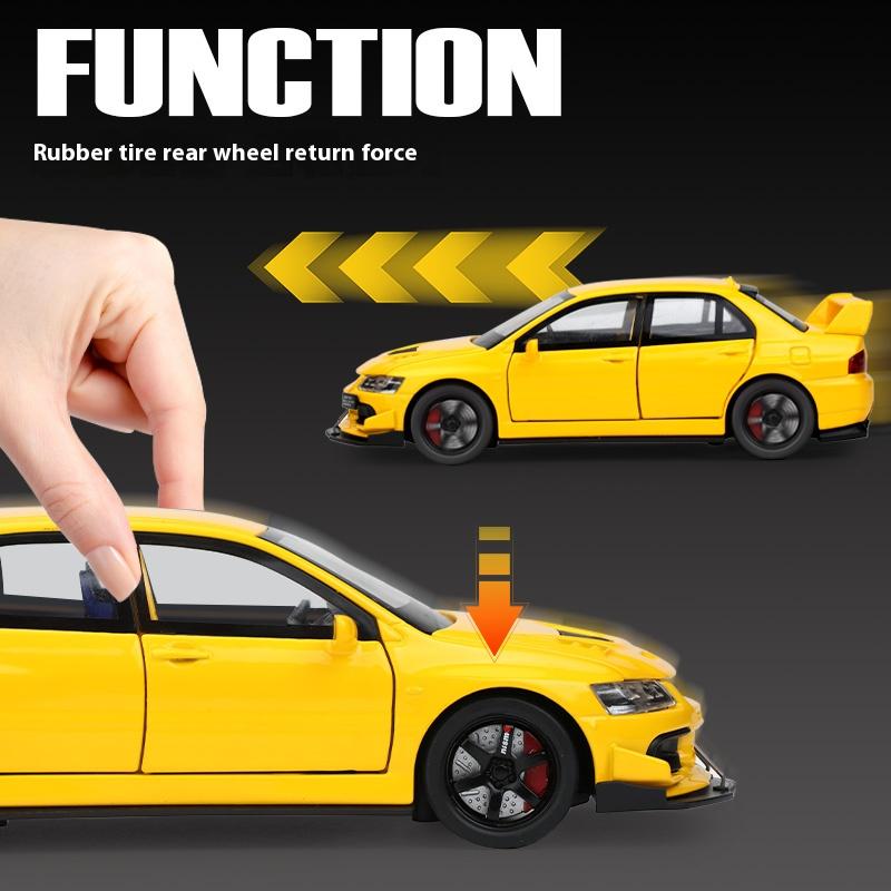 Mitsubishi EVO Model Alloy 1/32 Simulated Jdm Sports Car, Children's Toy Collection Model Ornaments for Boys Gifts