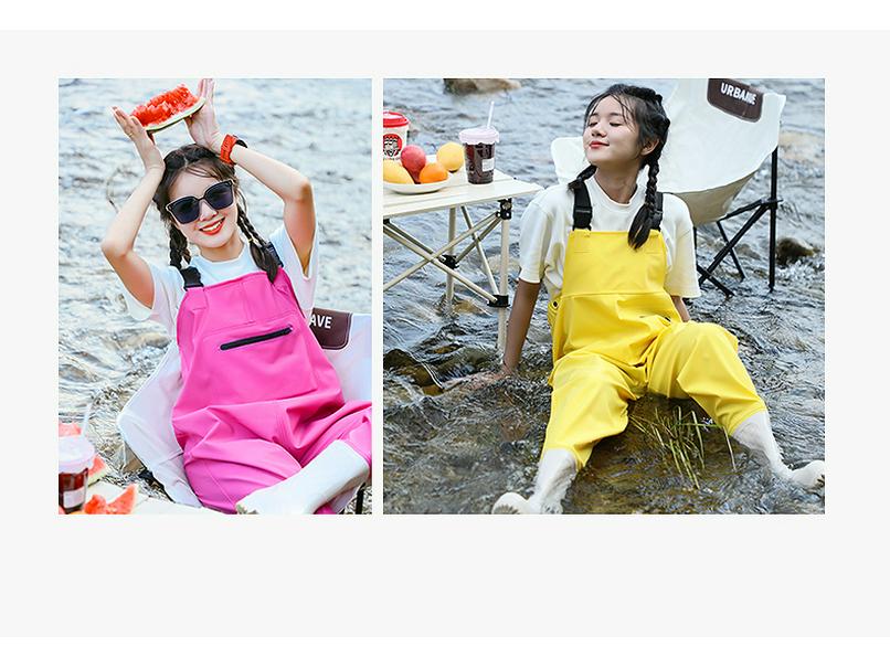 Women's Waterproof Wading Pants and Shoes - One-Piece Gold Suit, Small