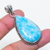 Natural Larimar Gemstone Handmade 925 Sterling Silver Jewelry Pendant 1.97" AP-15721