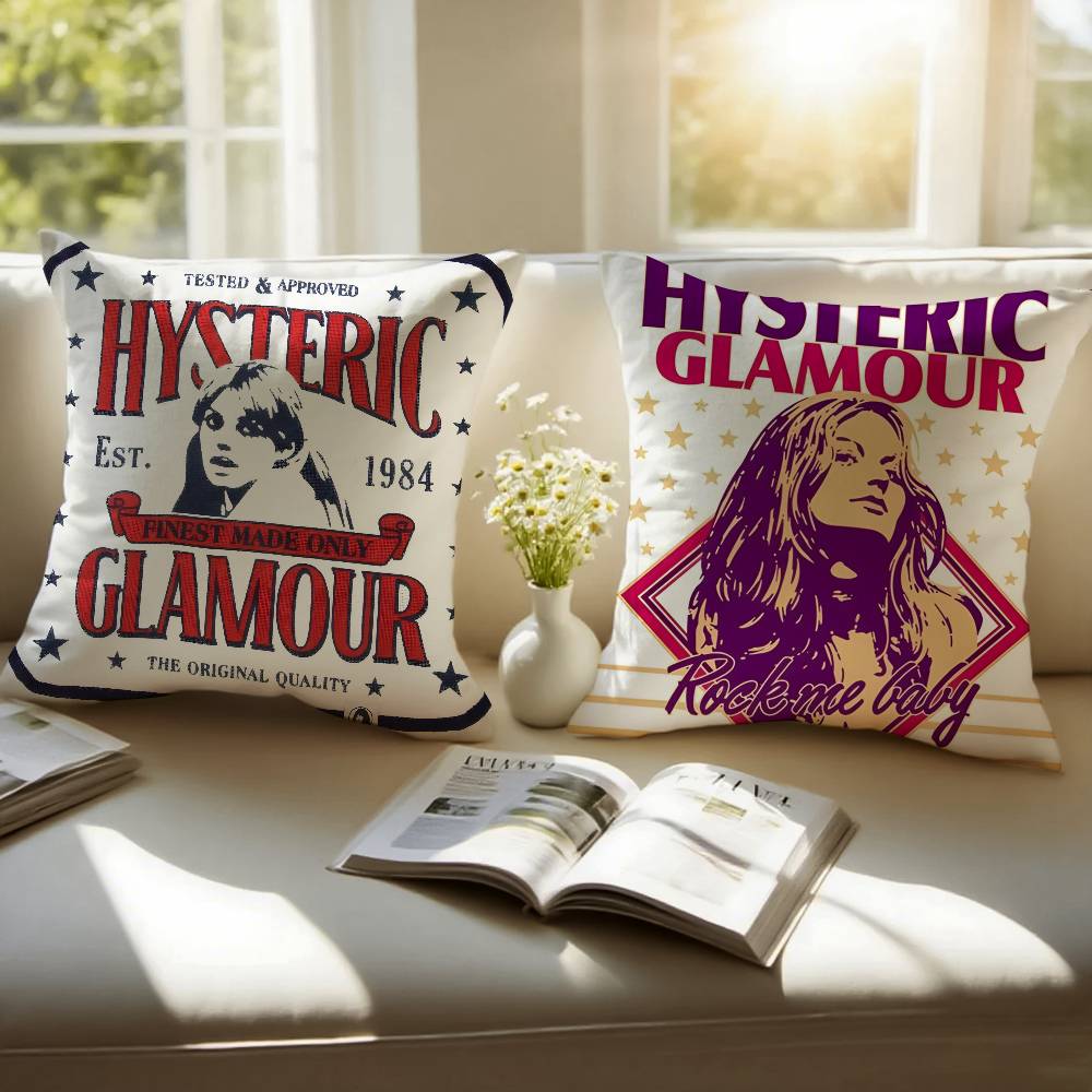 Jap-Fashionable H-Hysteric Casual Glamour Anti-Dustmite Pillowcase Invisible Zipper Silky Short Plush Sofa Cushion Cover