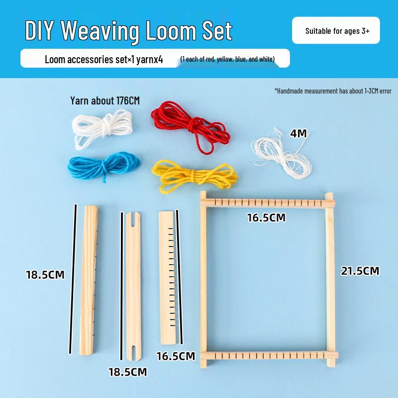 Children's Wooden Yarn Weaving Loom DIY Gift Set