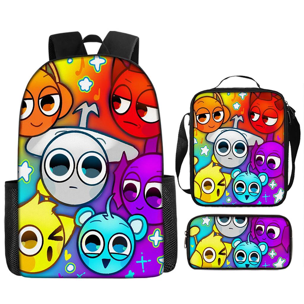 Large-capacity Backpack For Primary And Secondary School Students, Cartoon Shoulder Bag And Pencil Case For Children