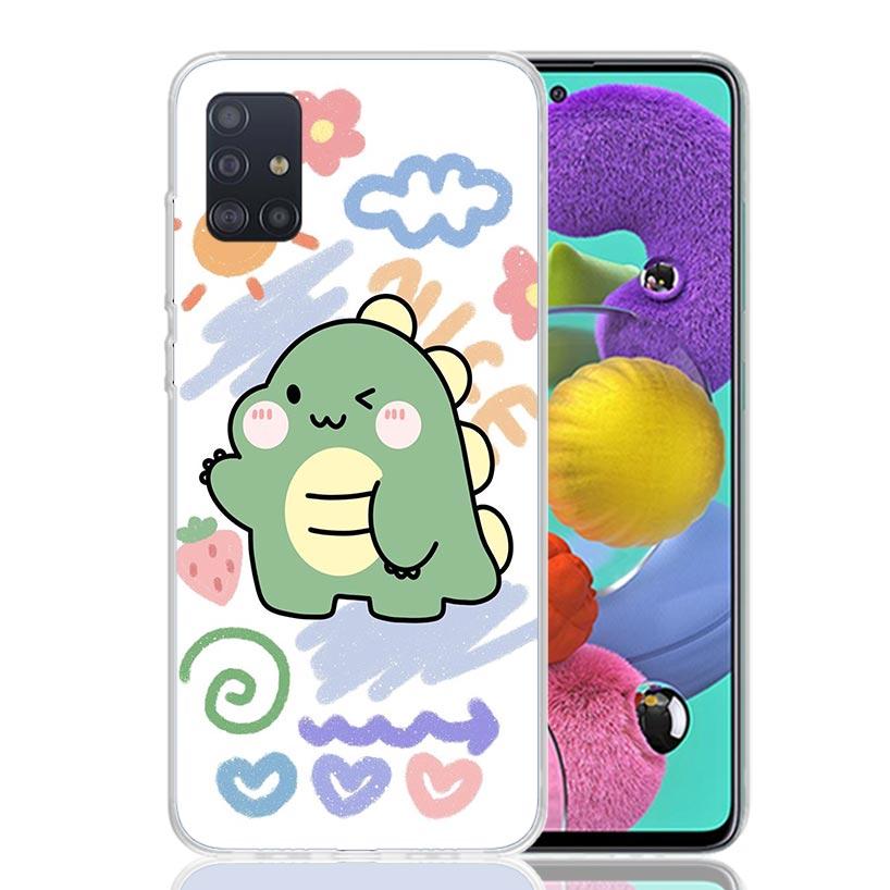 Dinosaur Cartoon Cute Phone Case For Samsung Galaxy A52 A32 A22 A12 A02S A50S A30S A51 A31 AA71 Note 20 Ultra 10 S10 Plus Galaxy