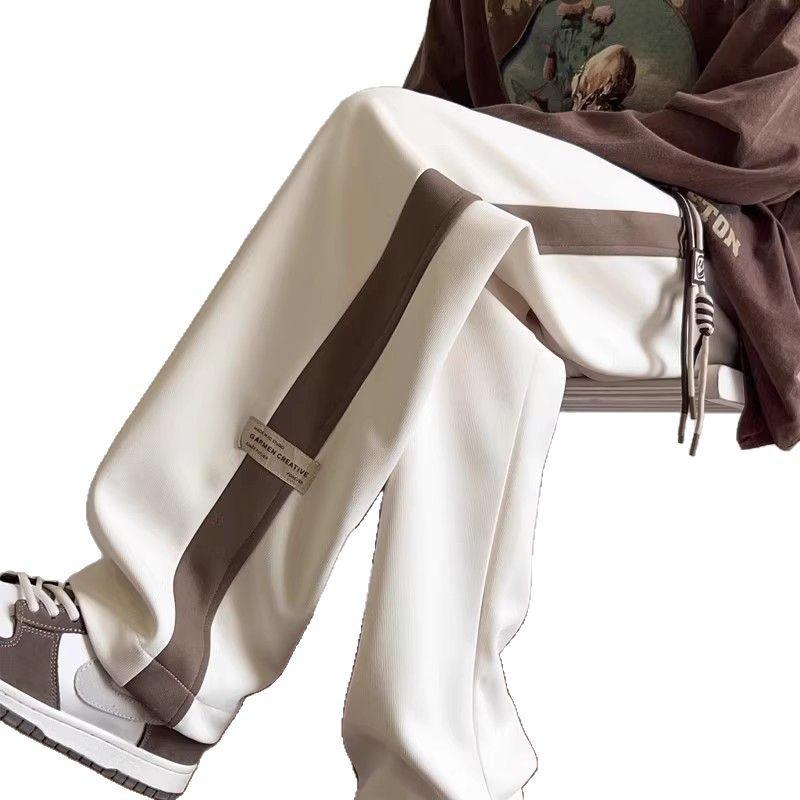 Men's Trendy Colorblock Summer Sports Pants - Lightweight, Relaxed Straight-Leg Sweatpants for Teens