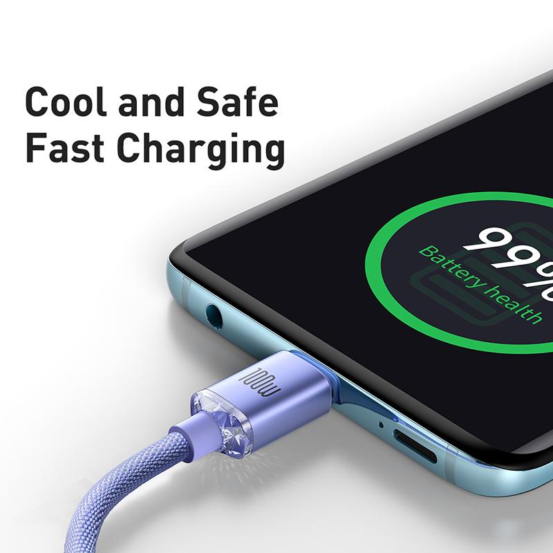Baseus 100W Type To C Cable PD Fast Charging Charger Wire Cord For iPhone Macbook Samsung Xiaomi Type C Cable