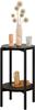 Stolik Pomocniczy Okrągły Loft Z Półką 35X35X62 Cm Metalowy Czarny