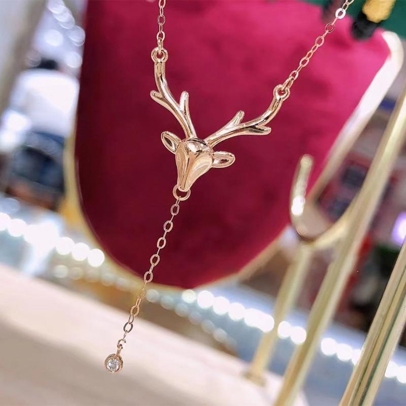 Zhou Jia Versatile Elk Necklace: Lively Deer Ears - A Xiaohongshu Christmas Gift for Her