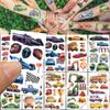 10sheets Cartoon Cars Bus Ambulance Tattoo Stickers For Face Arm Body Temporary Waterproof Tattoo Stickers Kids Creative Gifts