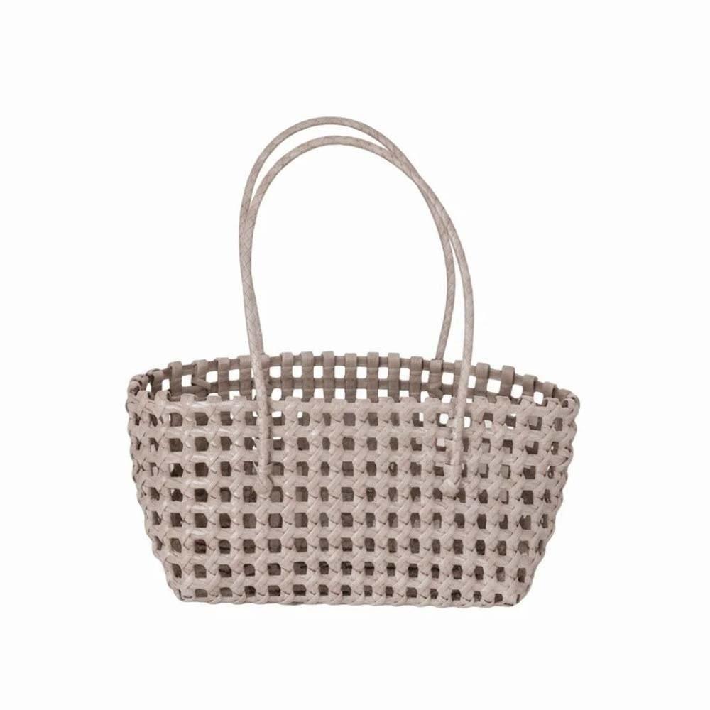 Large Capacity Hollow Out Tote Lightweight Handmade Handbag Woven Basket Bag  Poolside Picnic
