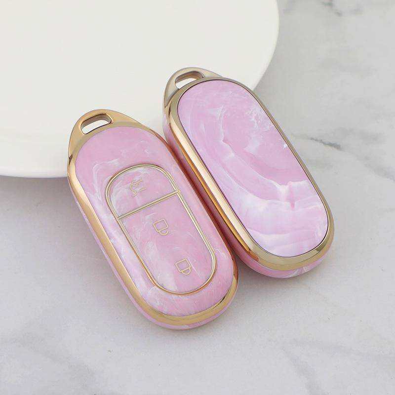 Leapmotor Exclusive Marble TPU Key Case: Full Coverage, High-End Car Key Pouch PE Bag