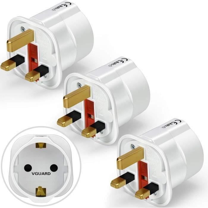 Adaptateur de prise - CHICHENG - Universel - Lot de 3 - Type G britannique - 13 A