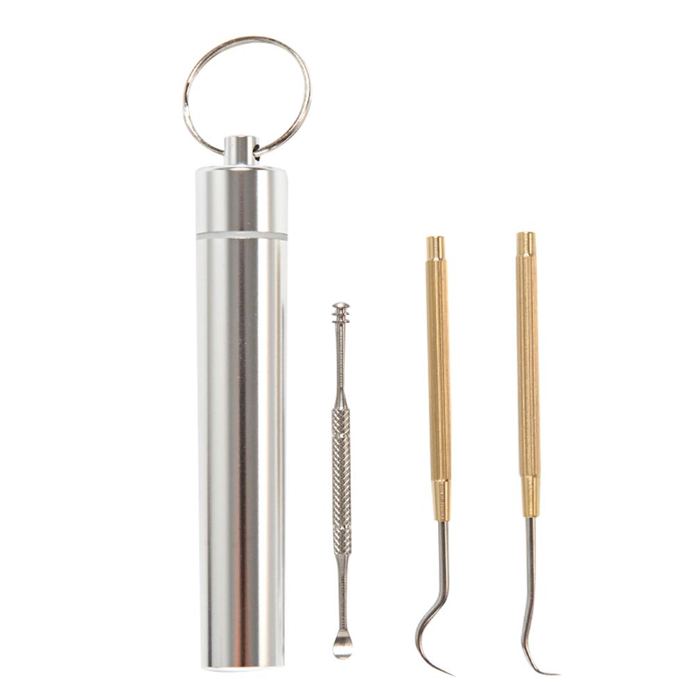 Outdoor Portable Metal Toothpick Set Oral Teeth Cleaning Tools with
