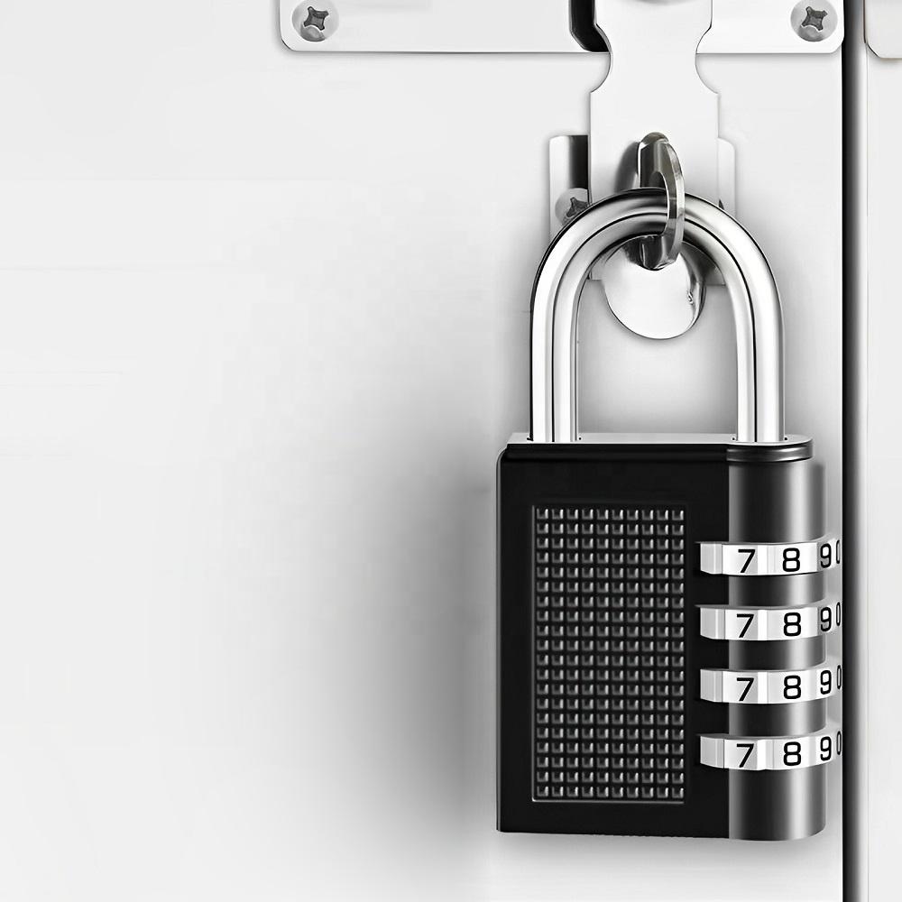 Benutzerdefiniertes Logo 4-stelliger Code Sicherheitsschließfachschloss Zinklegierung Vorhängeschloss Kombination Passwort für Fitnessstudio Gepäck Sicheres Vorhängeschloss