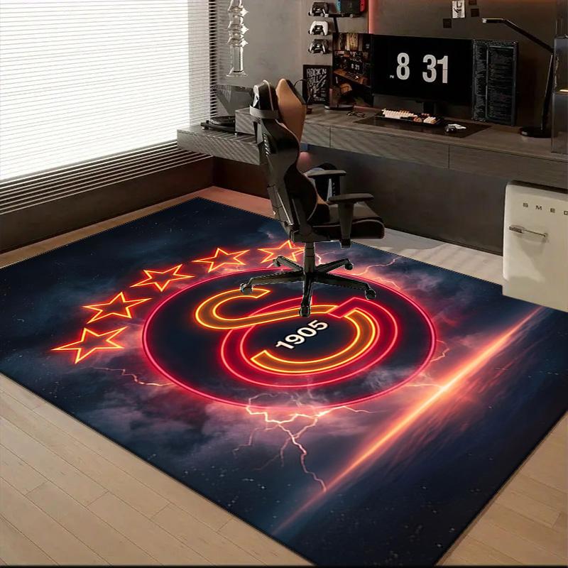 Galatasaray Football Club Crest Rug Office Floor Mat - Machine Washable for Bedroom, bedroom, livingroom, Room Decor Fan Gifts Christmas