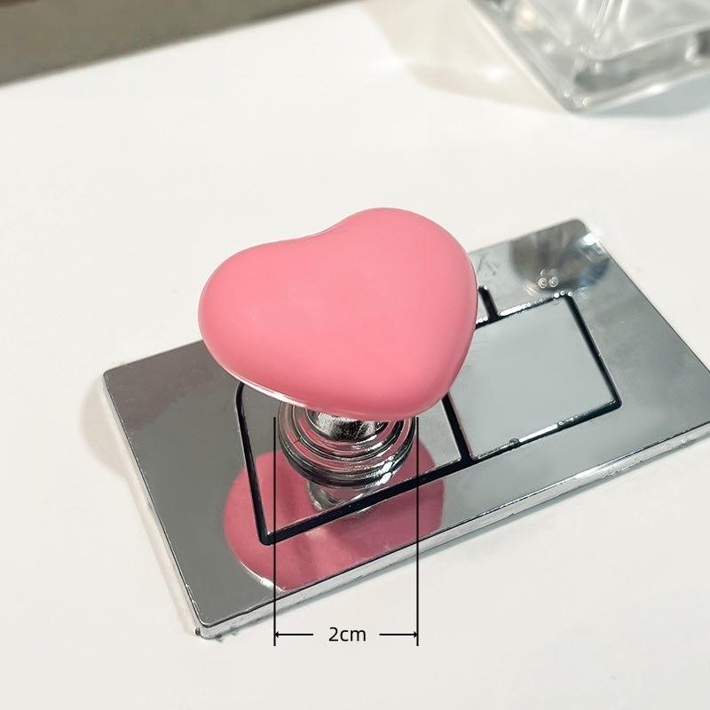 1Pcs Bathroom Water Tank Buttons Heart Shape Toilet Presser Love Toilet Press Button Bathing Room Decor Nail Protector