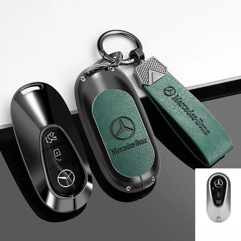 Funda de Carcasa para Mando a Distancia de Coche Nueva 2025 de Aleación de Zinc y Cuero para Mercedes Benz Clase C E S GLC W206 W223 W214 E300 C260 C300 S450