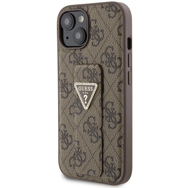 Guess Guhcp15Spgs4Tdw Iphone 15 / 14 / 13 6.1 Brązowy/Brown Hardcase Grip Stand 4G Triangle Strass