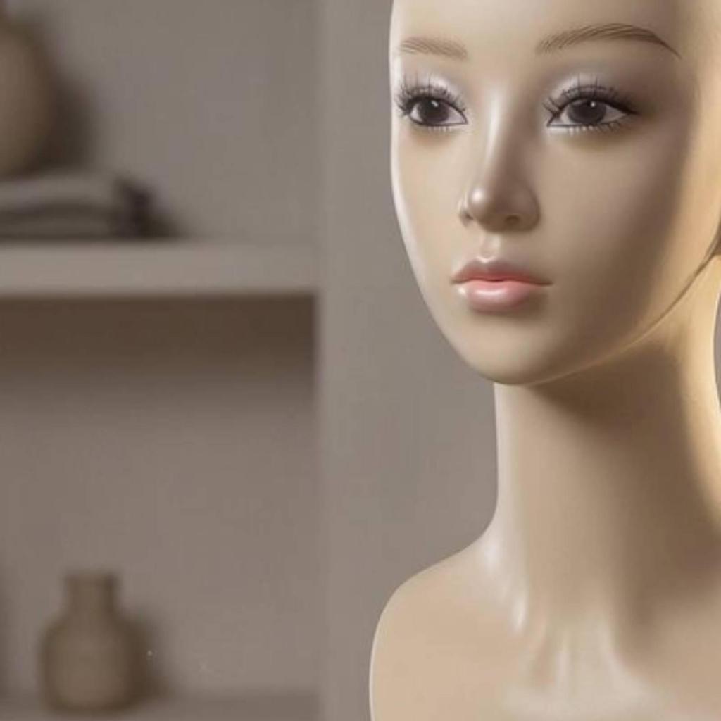 Female Mannequin Head Seamless Bust Matte Finish Realistic