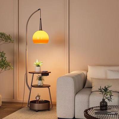 Lampada da terra in vetro UOSU Mid-Century con Tavolino Integrato