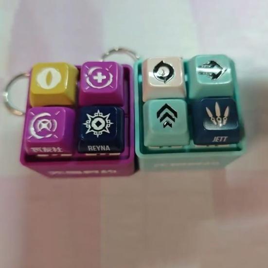 Yousheng 1/2Pcs 4-Keys Fidget Keyboard Toy Stress Anxiety Relief Keyboard Finger Clicker Keychain with Sound LED Light Portable Decompression Button