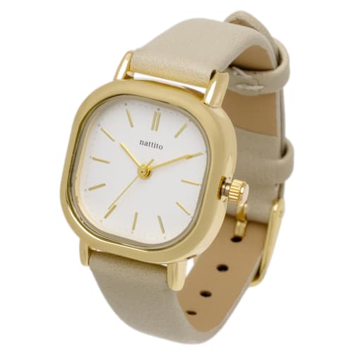 

Fieldwork Women s Analog Watch with Leather Strap, Simple Rectangular Beige, Suqqu GY080-2